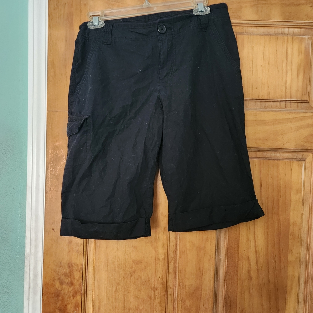Dkny Black Bermuda Shorts Classic Style